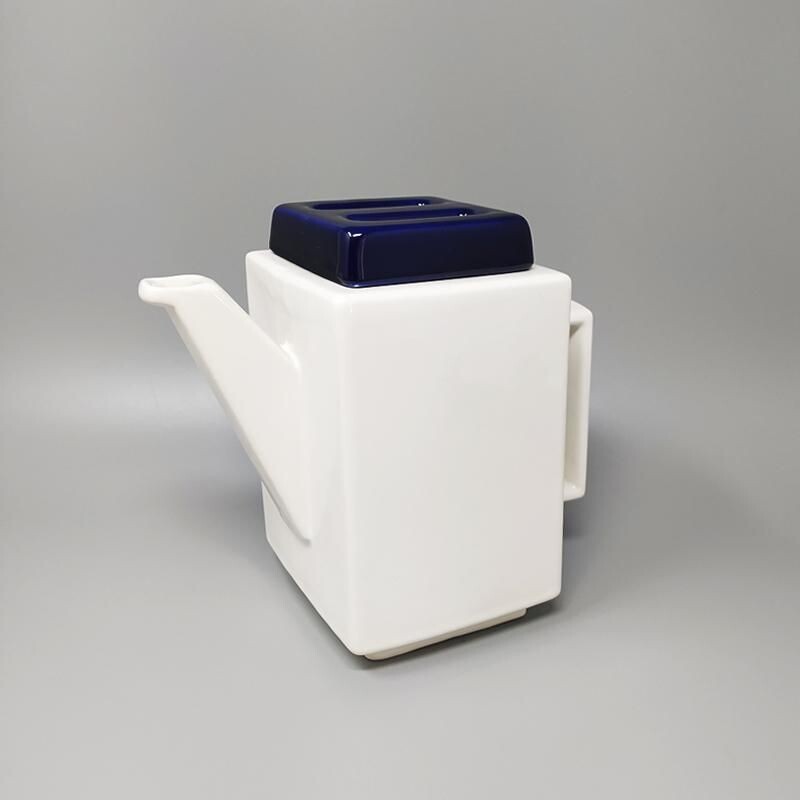 Blue and white coffee set mid century by F.lli Brambilla, Italy 1970s