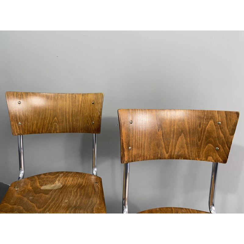 Ein Paar Bauhaus-Stühle B 43 Vintage von Mart Stam für Robert Slezak - Thonet-Mundus-Lizenz, Tschechoslowakei 1932