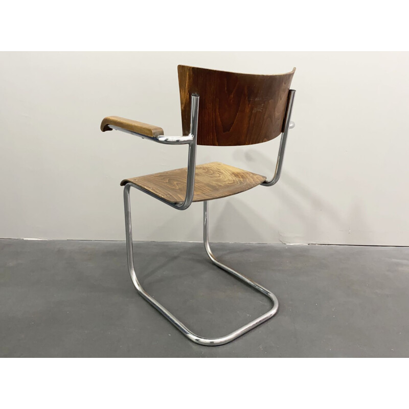 Vintage chair S 43 F Bauhaus by Mart Stam for Robert Slezak License Thonet Mundus