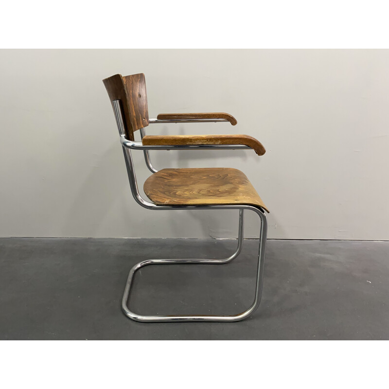 Bauhaus-Stuhl S 43 F vintage von Mart Stam für Robert Slezak Lizenz Thonet Mundus