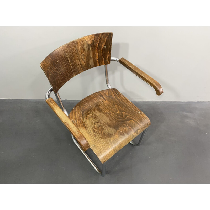Vintage chair S 43 F Bauhaus by Mart Stam for Robert Slezak License Thonet Mundus