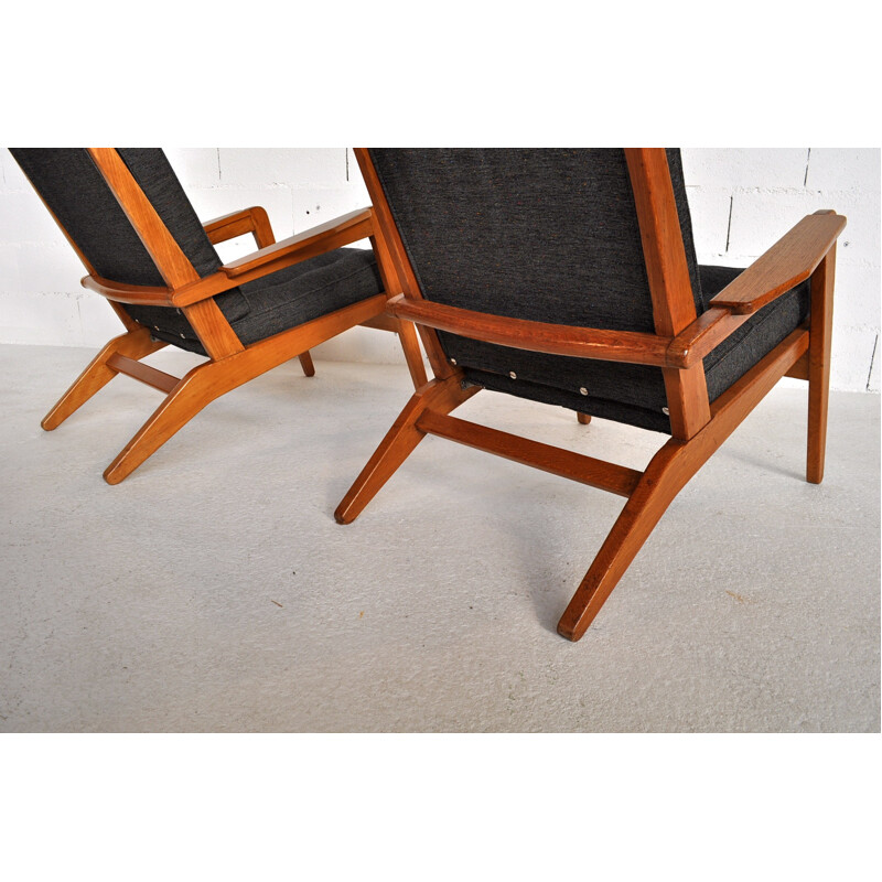 Pair of armchair "FS105", Pierre GUARICHE - 1940s