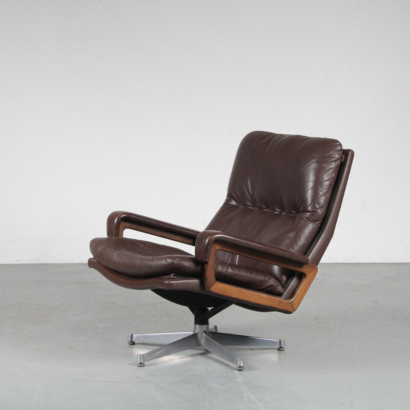 Vintage King armchair by André Vandenbeuck for Strässle Switzerland 1960s