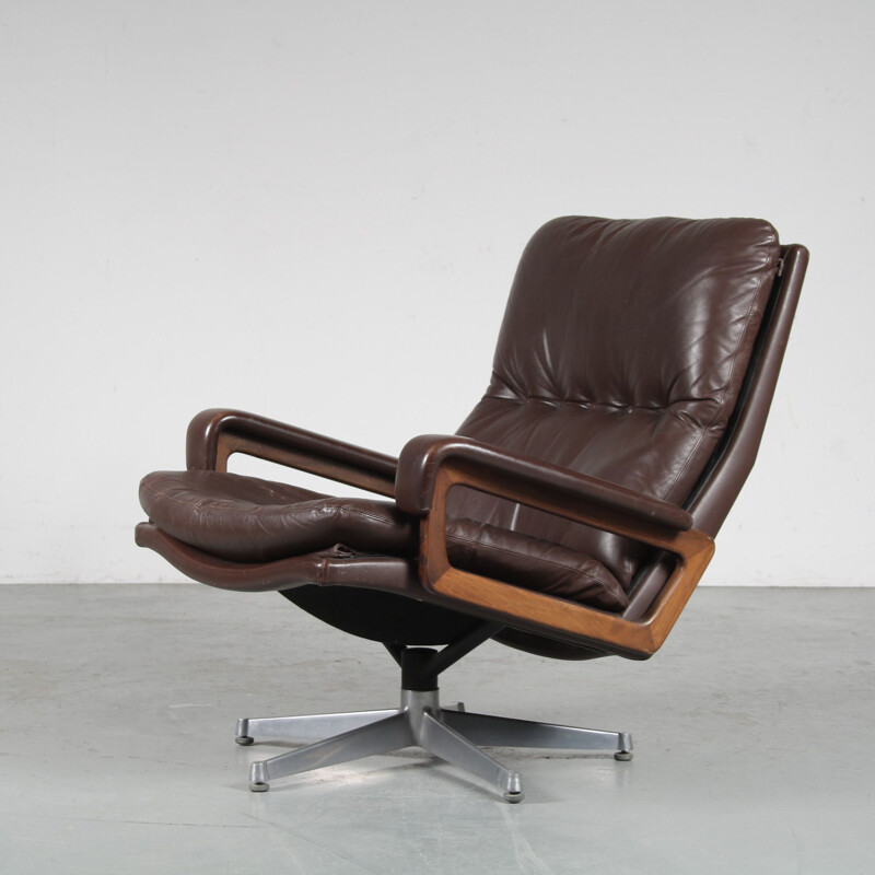 Vintage King armchair by André Vandenbeuck for Strässle Switzerland 1960s