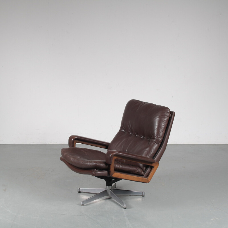 Vintage King armchair by André Vandenbeuck for Strässle Switzerland 1960s