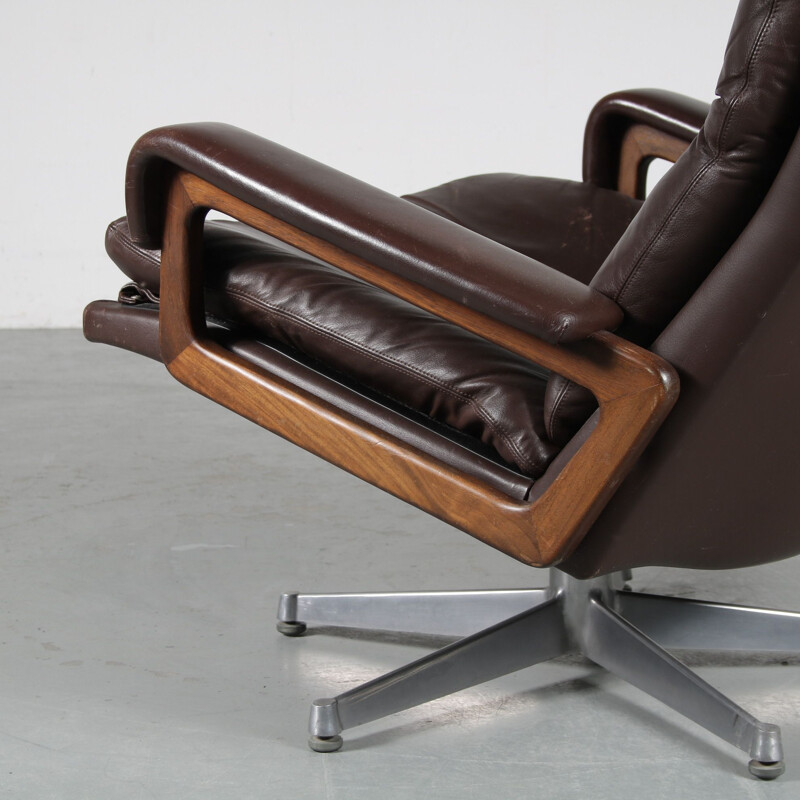 Vintage King armchair by André Vandenbeuck for Strässle Switzerland 1960s