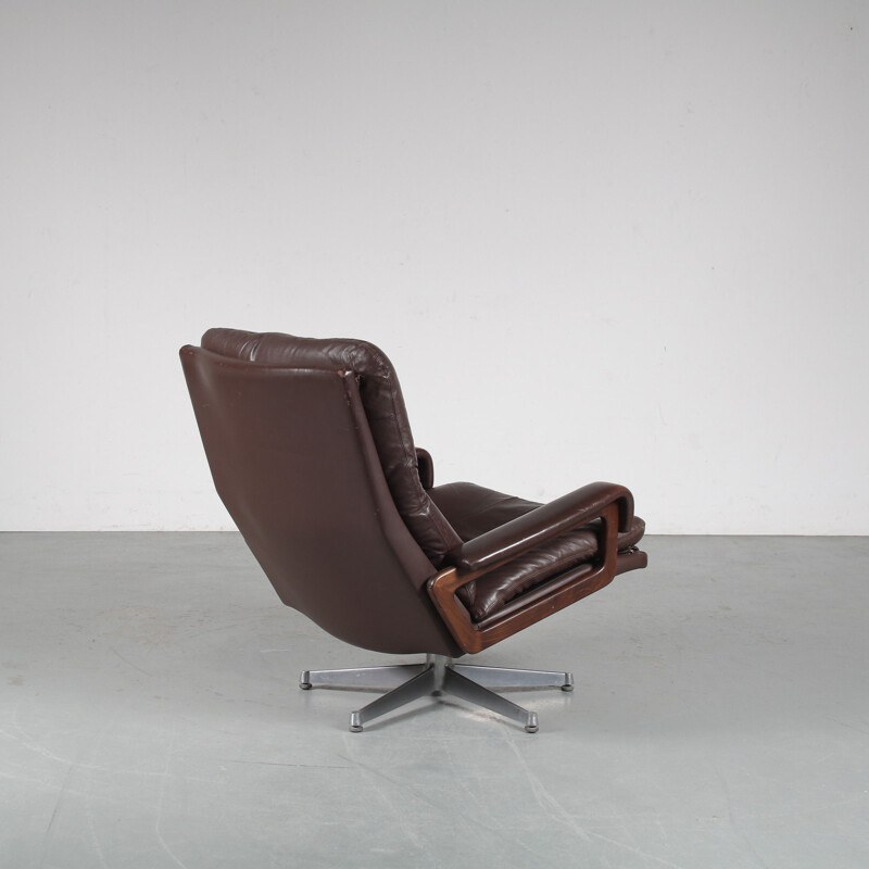 Fauteuil King vintage par André Vandenbeuck pour Strässle Suisse 1960