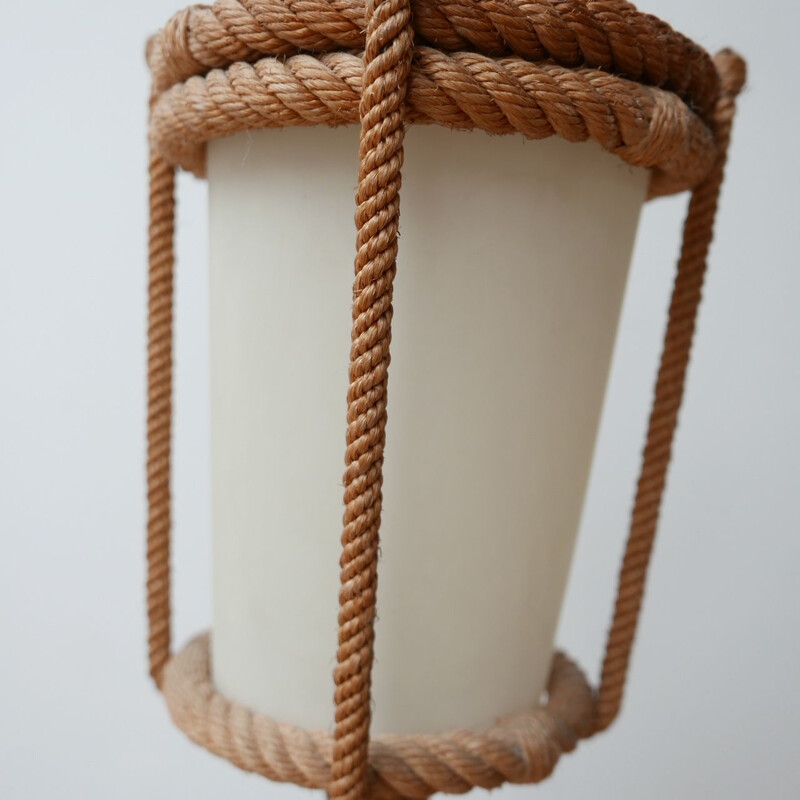 Vintage Audoux-Minet rope floor lamp France 1960s