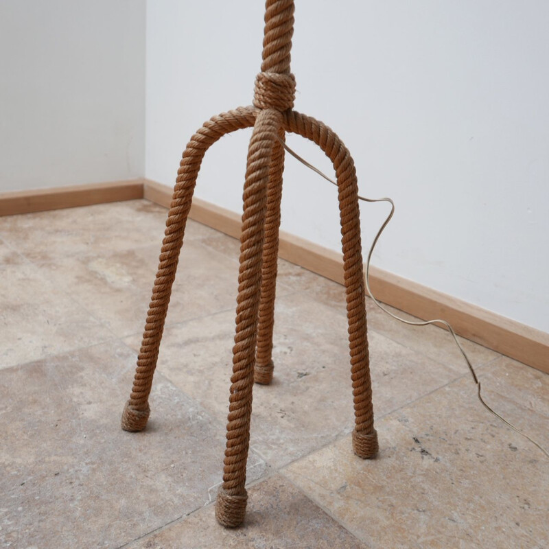 Vintage Audoux-Minet rope floor lamp France 1960s