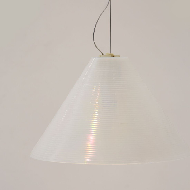 Vintage iridescent glass chandelier by Roberto Pamio for Leucos 1980s