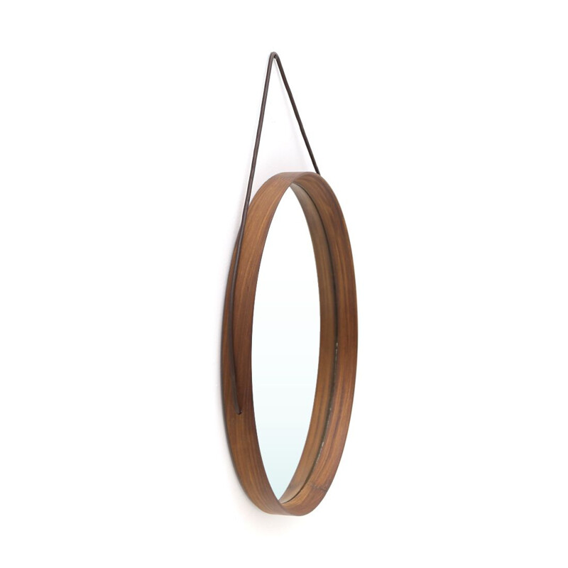 Vintage round mirror by Uno and Osten Kristiansson for Luxus, Sweden 1960