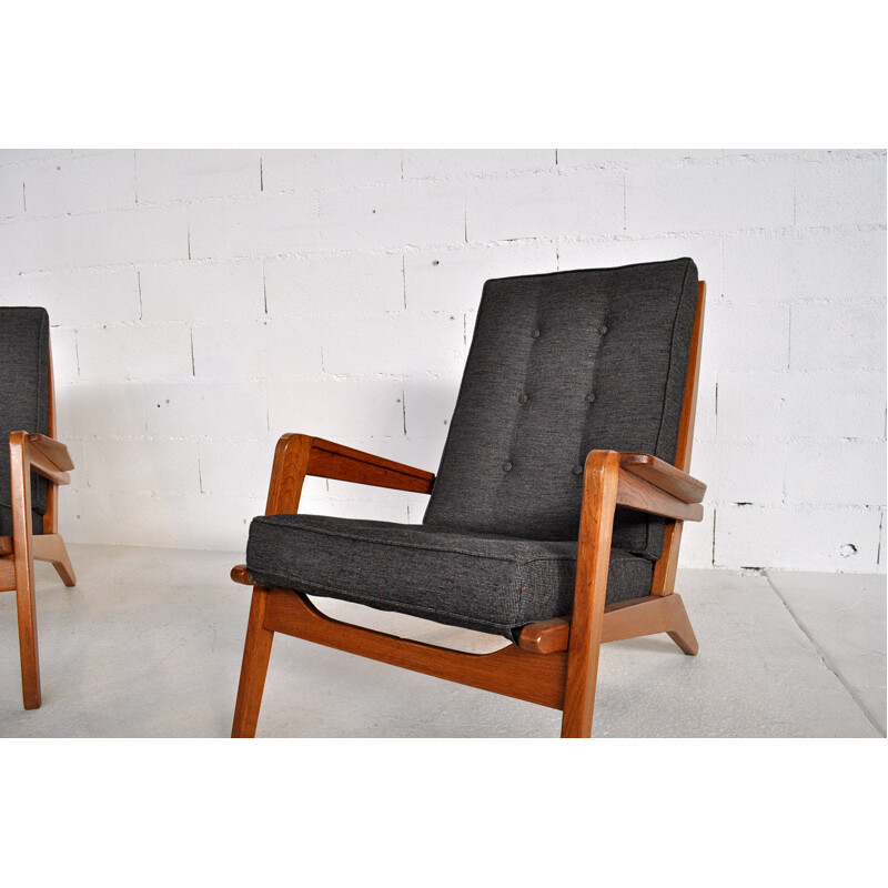 Pair of armchair "FS105", Pierre GUARICHE - 1940s
