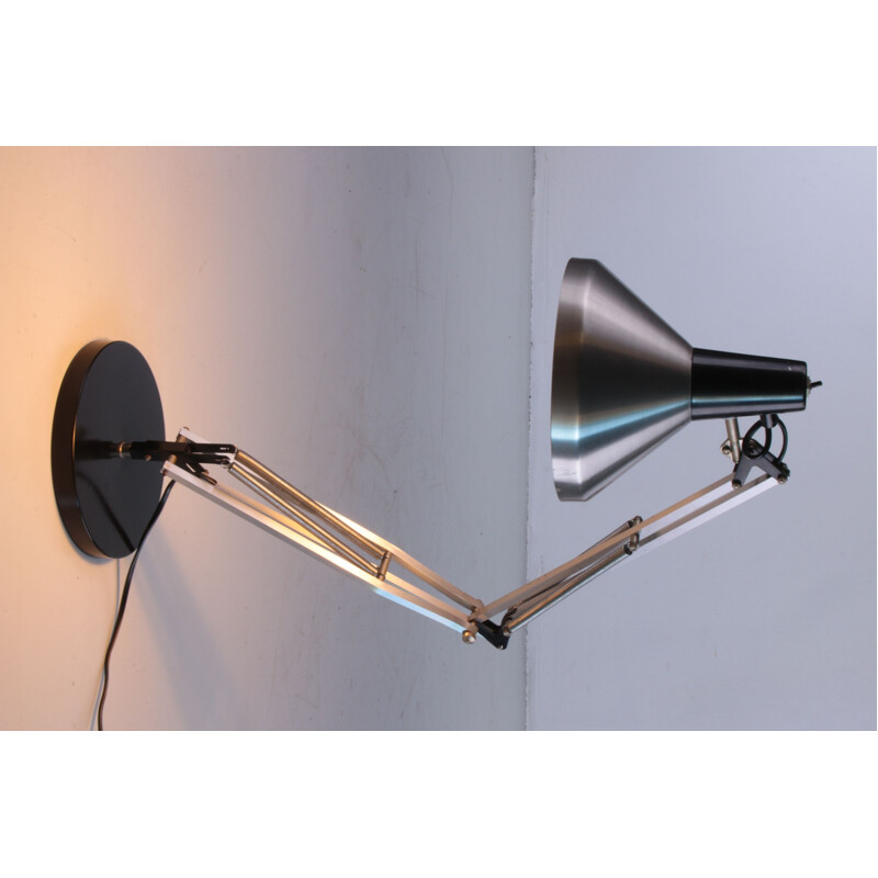 Vintage aluminium table lamp by Hala Busquet 1960s