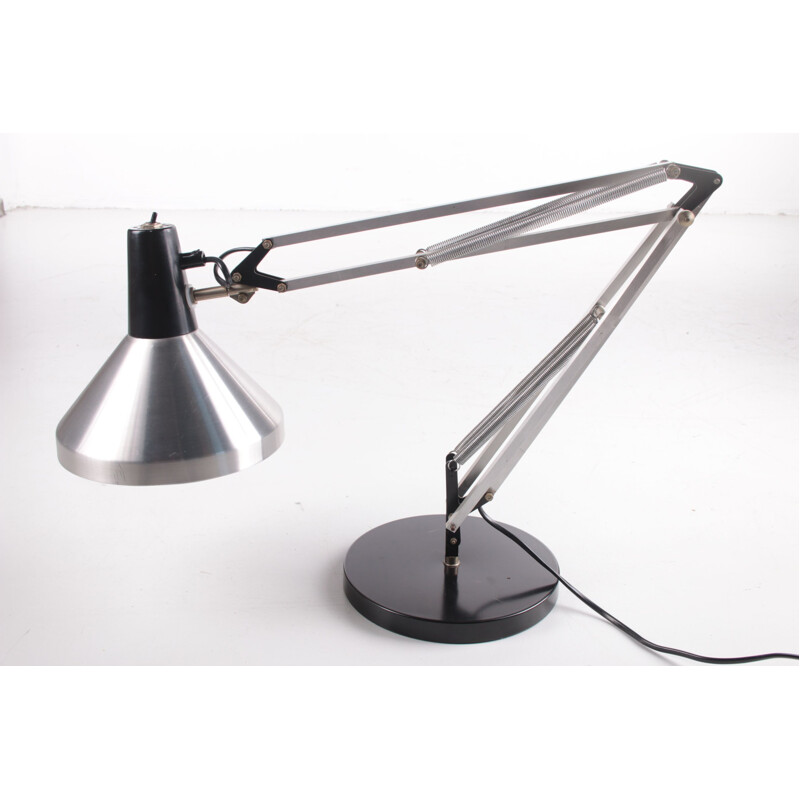 Lampe de table vintage en aluminium par Hala Busquet 1960