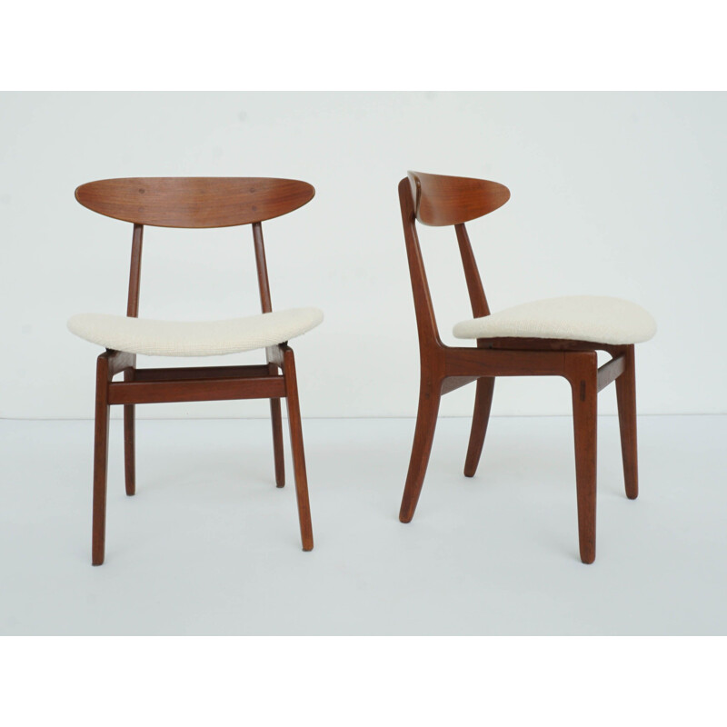 Paire de chaises de Vilhelm Wohlert par Søborg Møbelfabrik avec tissu Dedar