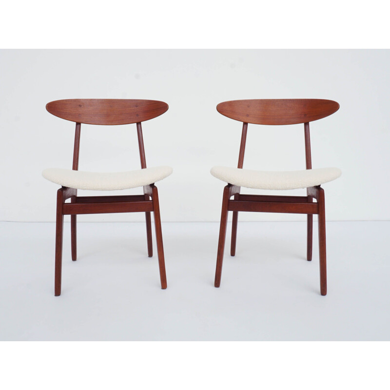 Paire de chaises de Vilhelm Wohlert par Søborg Møbelfabrik avec tissu Dedar