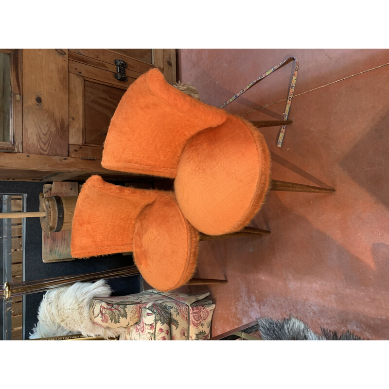 Paire de chaises vintage orange