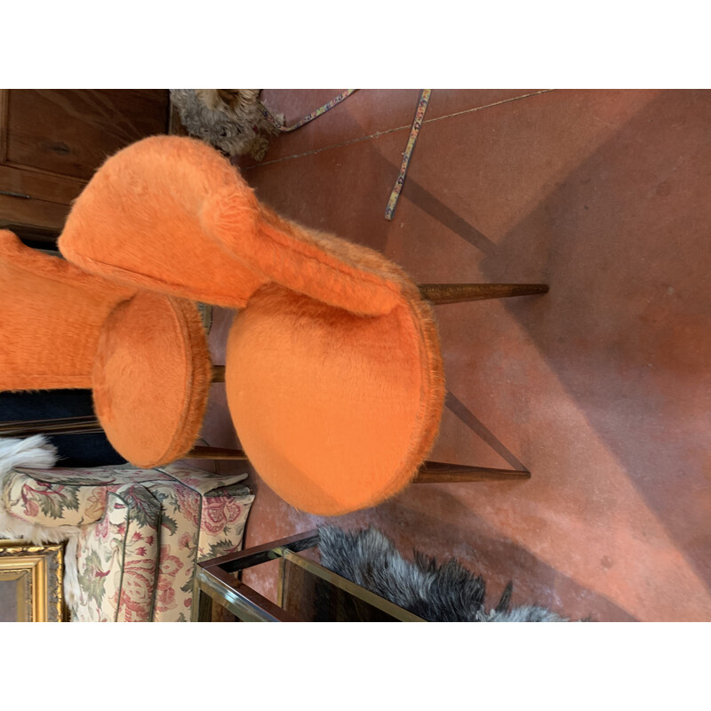 Par de cadeiras laranja vintage
