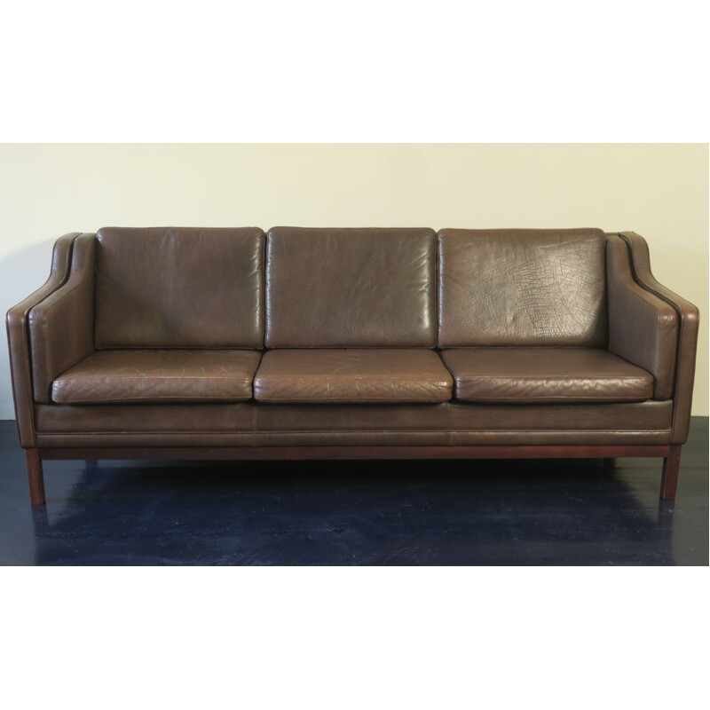 Vintage sofa brown leather Denmark