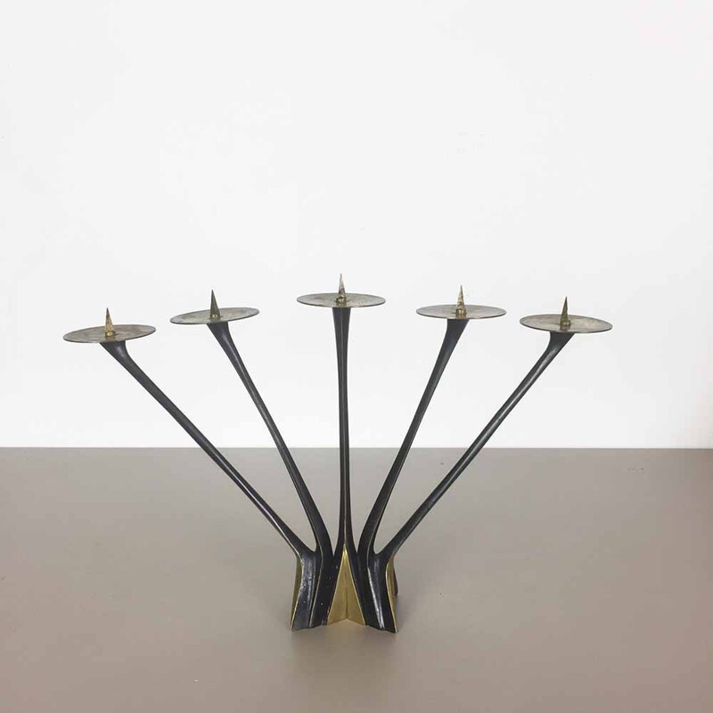 Faber & Schumacher brass Candleholder, Klaus ULLRICH - 1950s