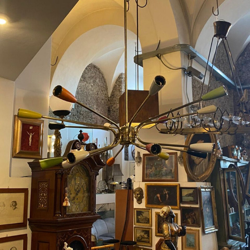 Vintage Sputnik chandelier Italy 1960s