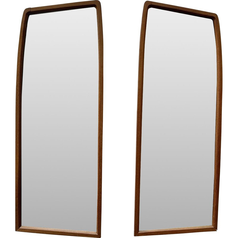 Pair of vintage teak wall mirrors 1960s