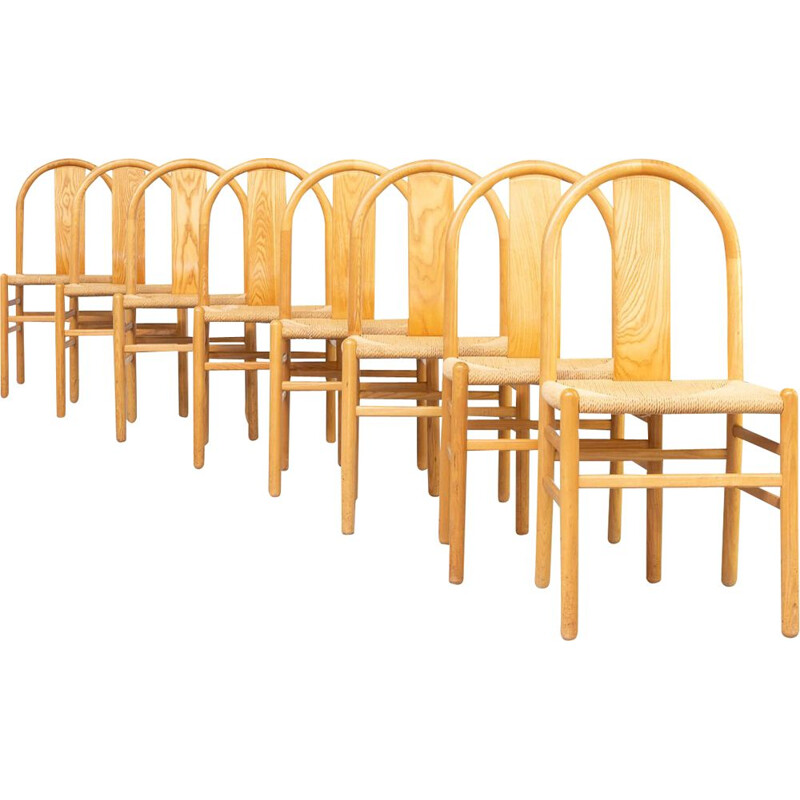 Ensemble de 8 chaises vintage en