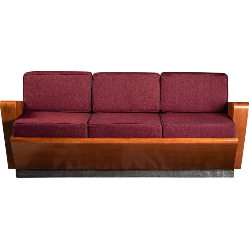 Vintage sofa with storage space Czechoslovakia 1930s