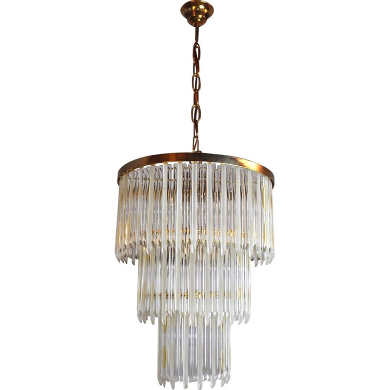 Vintage Venini chandelier 3 levels Italy 1970s