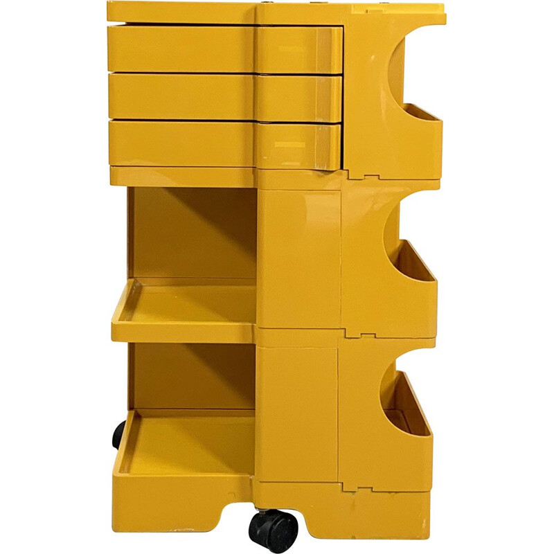 Vintage yellow Boby trolley by Joe Colombo for Bieffeplast 1960s