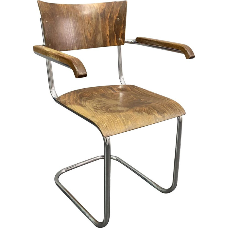 Cadeira Vintage Bauhaus S 43 F de Mart Stam para Robert Slezak Licença Thonet Mundus