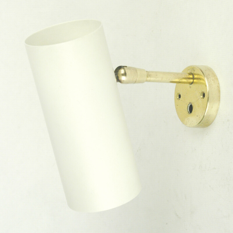 Vintage white brass wall lamp by J. T. Kalmar, 1960