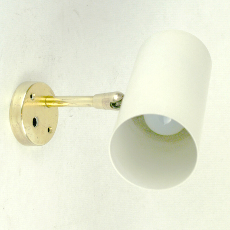 Vintage white brass wall lamp by J. T. Kalmar, 1960