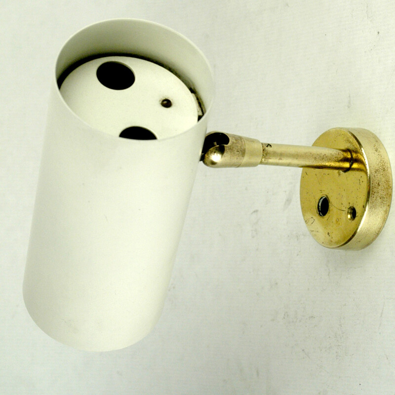 Vintage white brass wall lamp by J. T. Kalmar, 1960