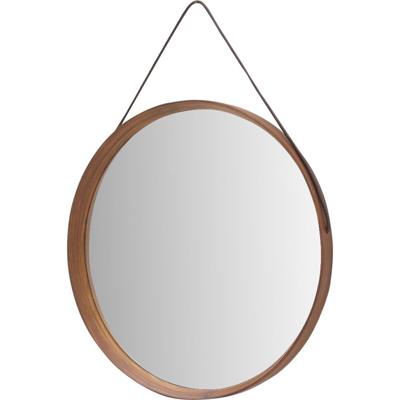 Vintage round mirror by Uno and Osten Kristiansson for Luxus, Sweden 1960