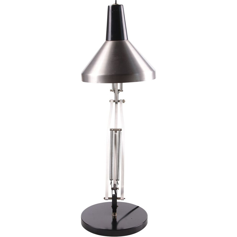 Lampe de table vintage en aluminium par Hala Busquet 1960