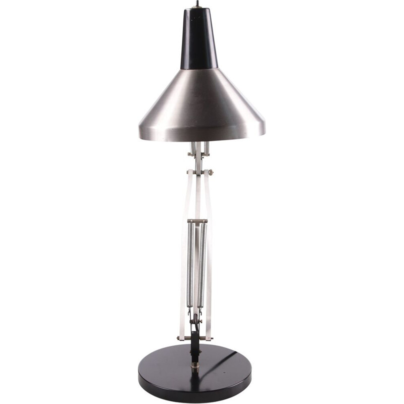 Vintage aluminium table lamp by Hala Busquet 1960s