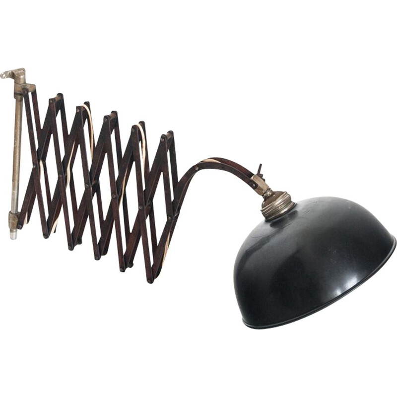 Vintage industrial wall lamp in painted iron France 1940s