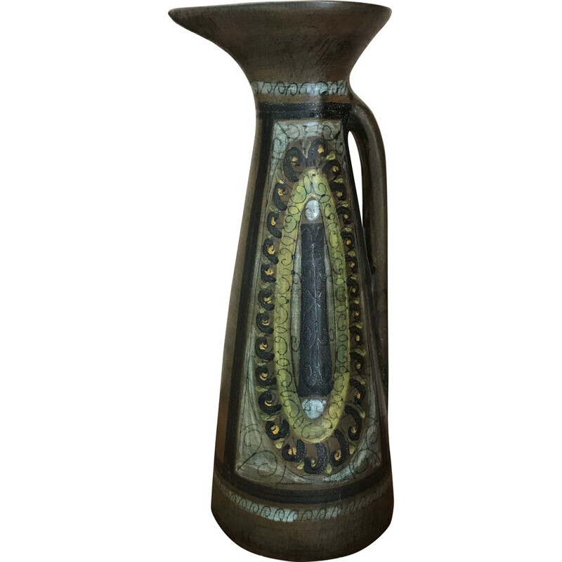 Vintage glazed ceramic pitcher by Jean de Lespinasse, France 1960