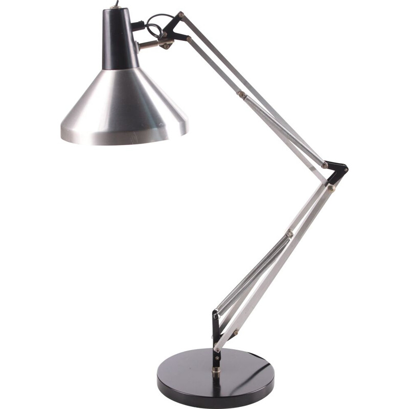 Lampe de table vintage en aluminium par Hala Busquet 1960