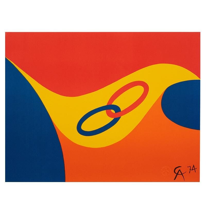 Original vintage lithograph by Alexander Calder for Braniff Airlines, 1974