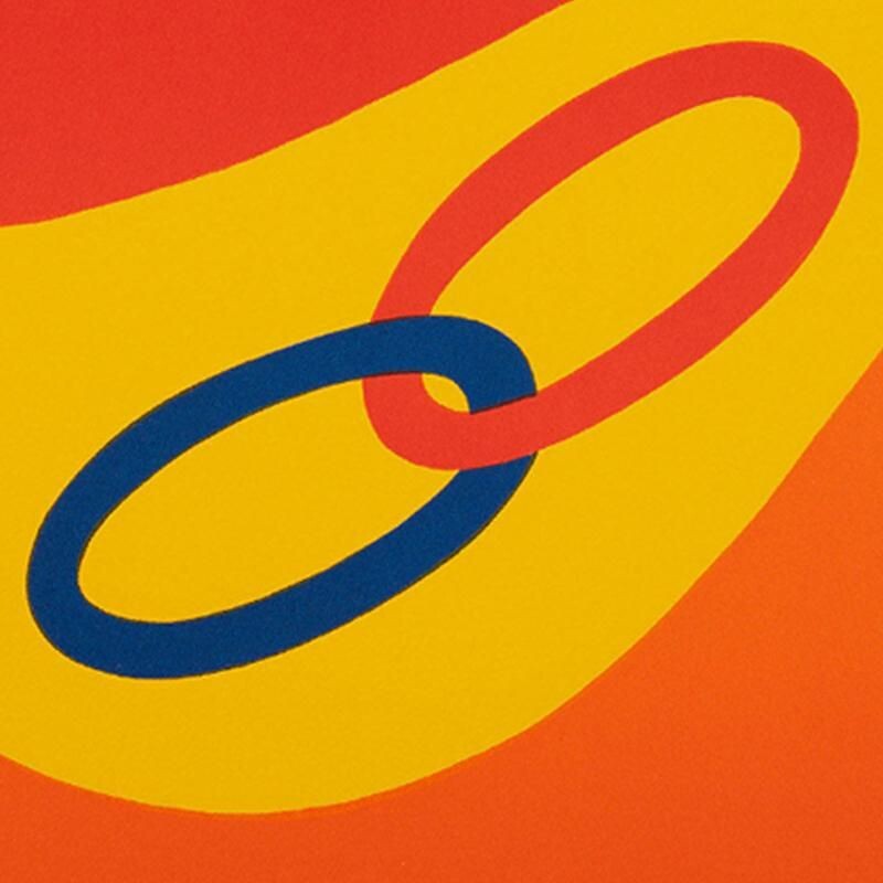 Litografia d'epoca originale di Alexander Calder per Braniff Airlines, 1974