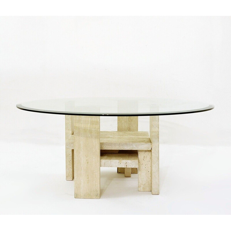 Vintage Brutalist coffee table by Willy Ballez