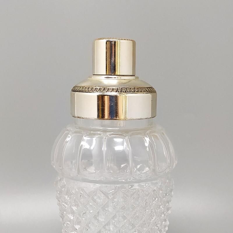 Vintage cocktail shaker in cut crystal Italy 1950s