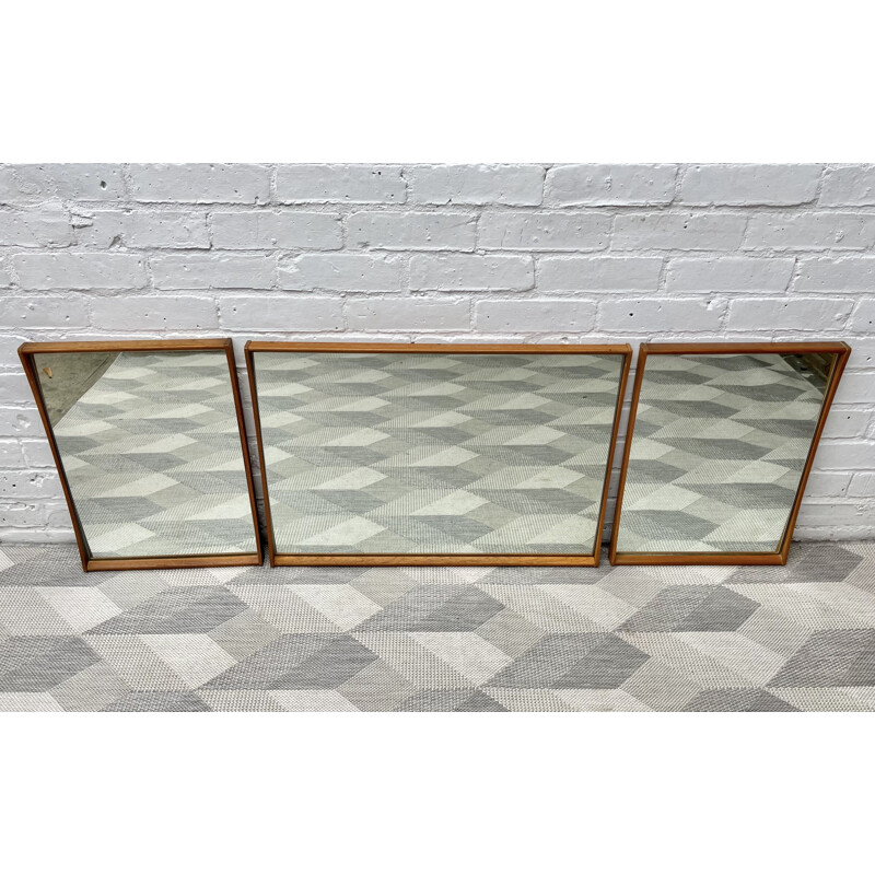 Pair of vintage teak wall mirrors 1960s