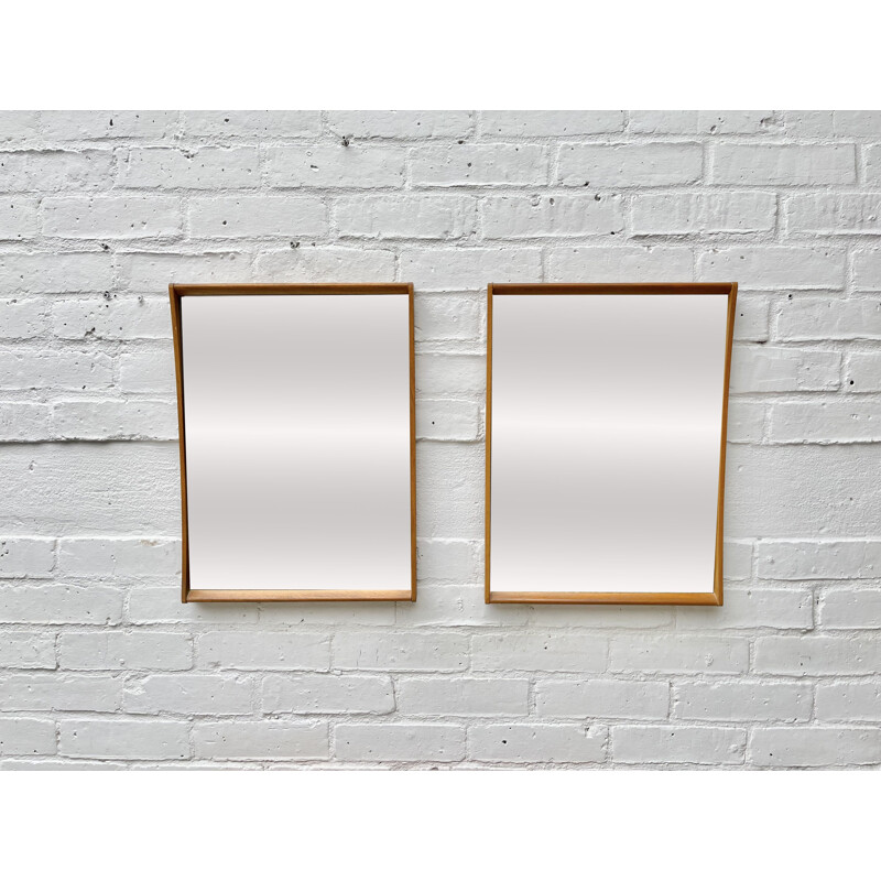 Pair of vintage teak wall mirrors 1960s