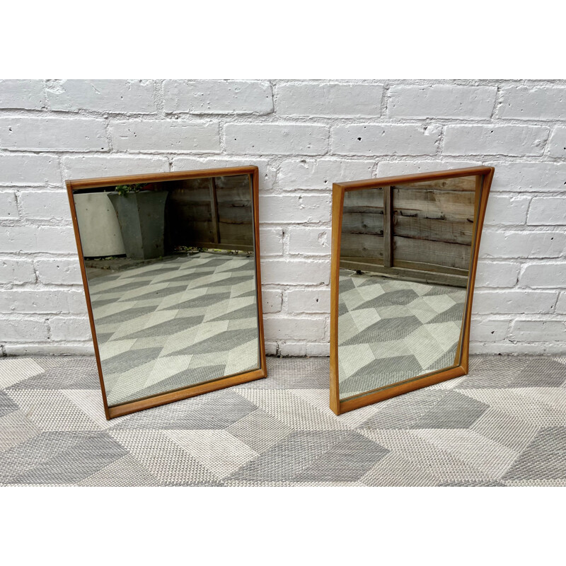 Pair of vintage teak wall mirrors 1960s