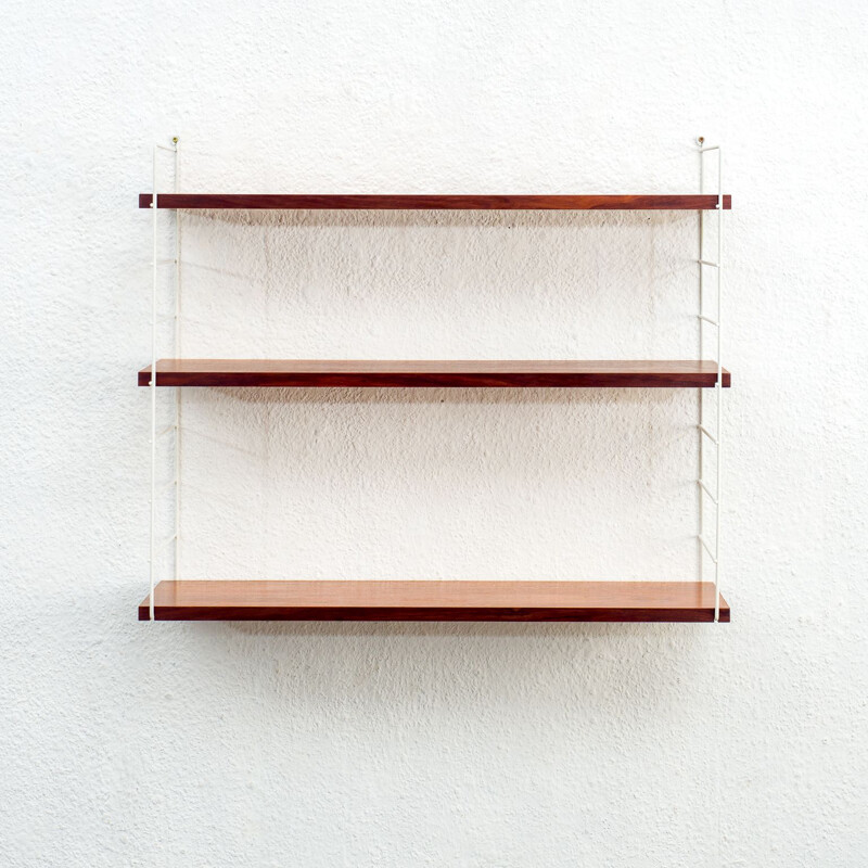 Vintage walnut wall shelf 1960s