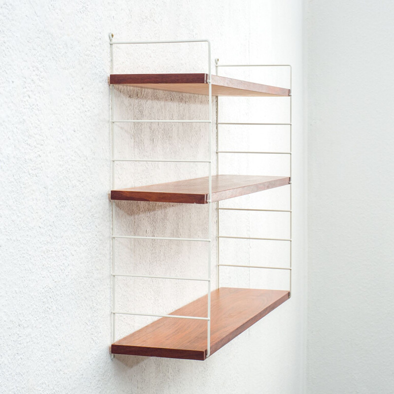 Vintage walnut wall shelf 1960s