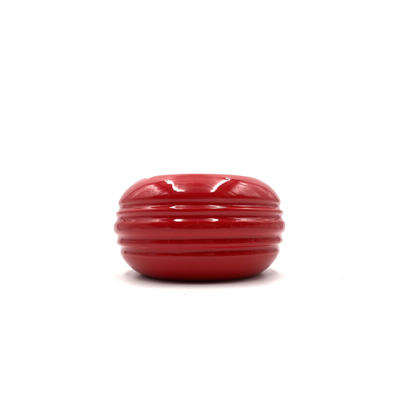 Vintage red ceramic ashtray by Pino Spagnolo for Sicart, Italy 1970